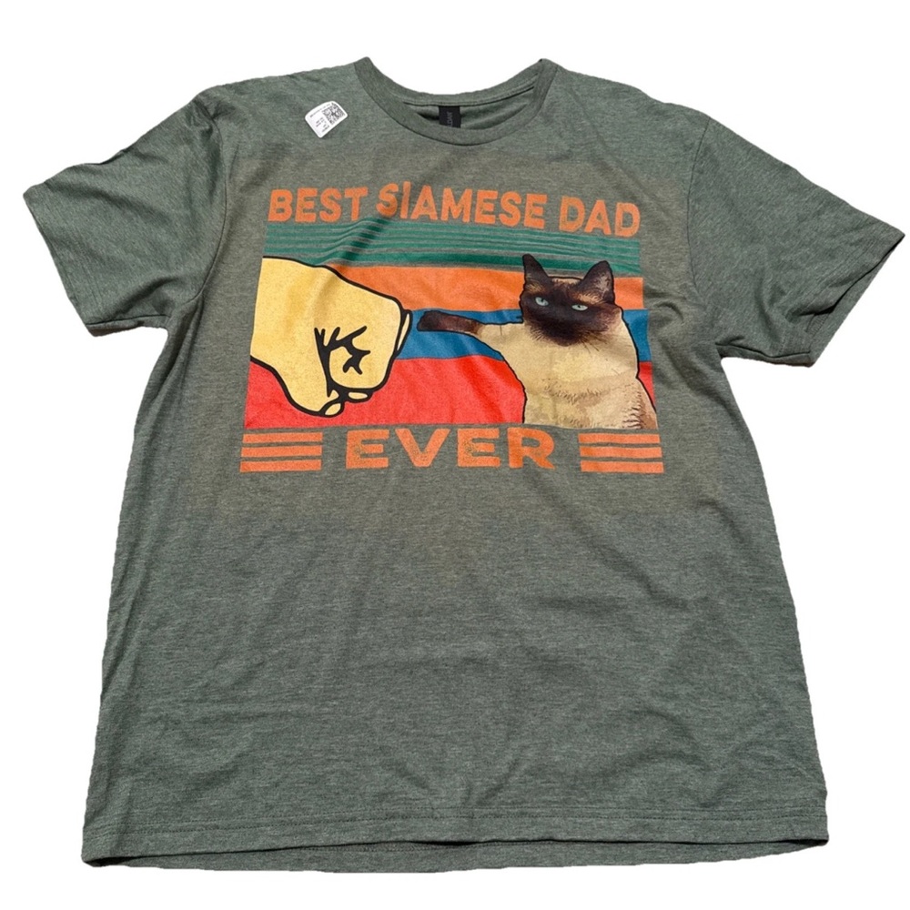 Gildan Siamese Cat Dad T-Shirt - Olive